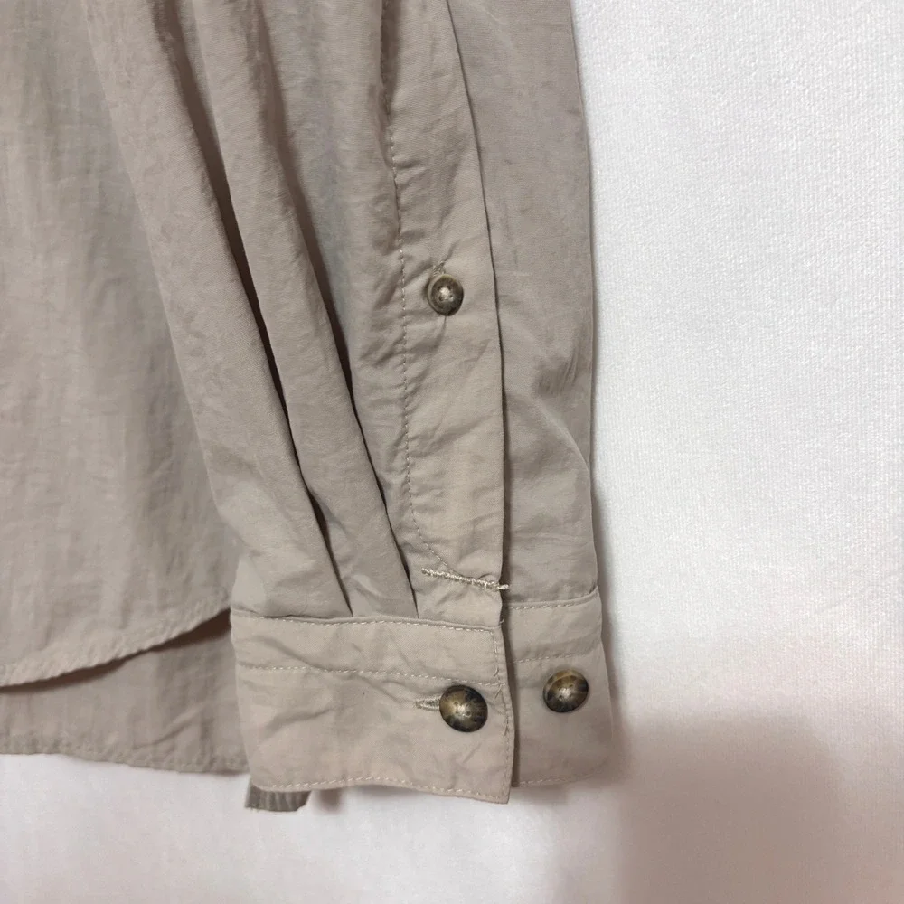 North‎ Face Hiking Shirt Men XL Tan Nylon Roll Tab Utility Gorpcore Fishing